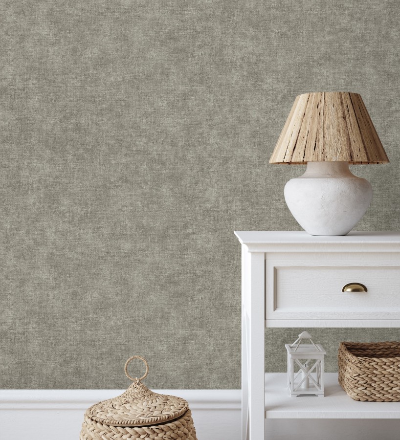 Papel pintado liso gris marengo efecto textil hilos de lino y algodón  Raffton Shadow 685297