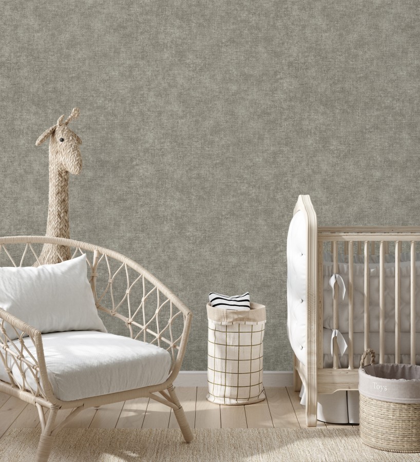 Papel pintado liso gris marengo efecto textil hilos de lino y algodón  Raffton Shadow 685297