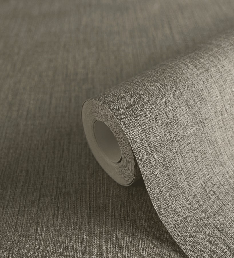Papel pintado liso de microfibras textiles tintadas color topo  Melbourne Graphite 685298