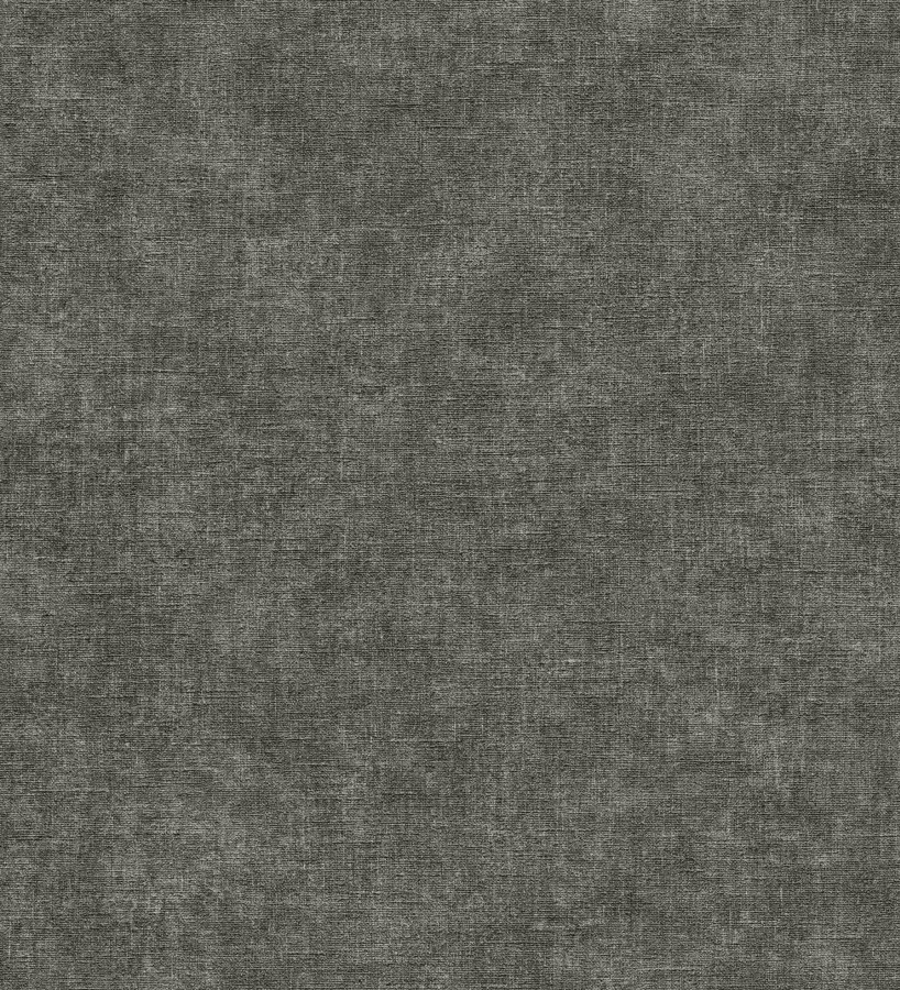 Papel pintado liso gris carbón efecto textil hilos de lino y algodón  Raffton Shadow 685299