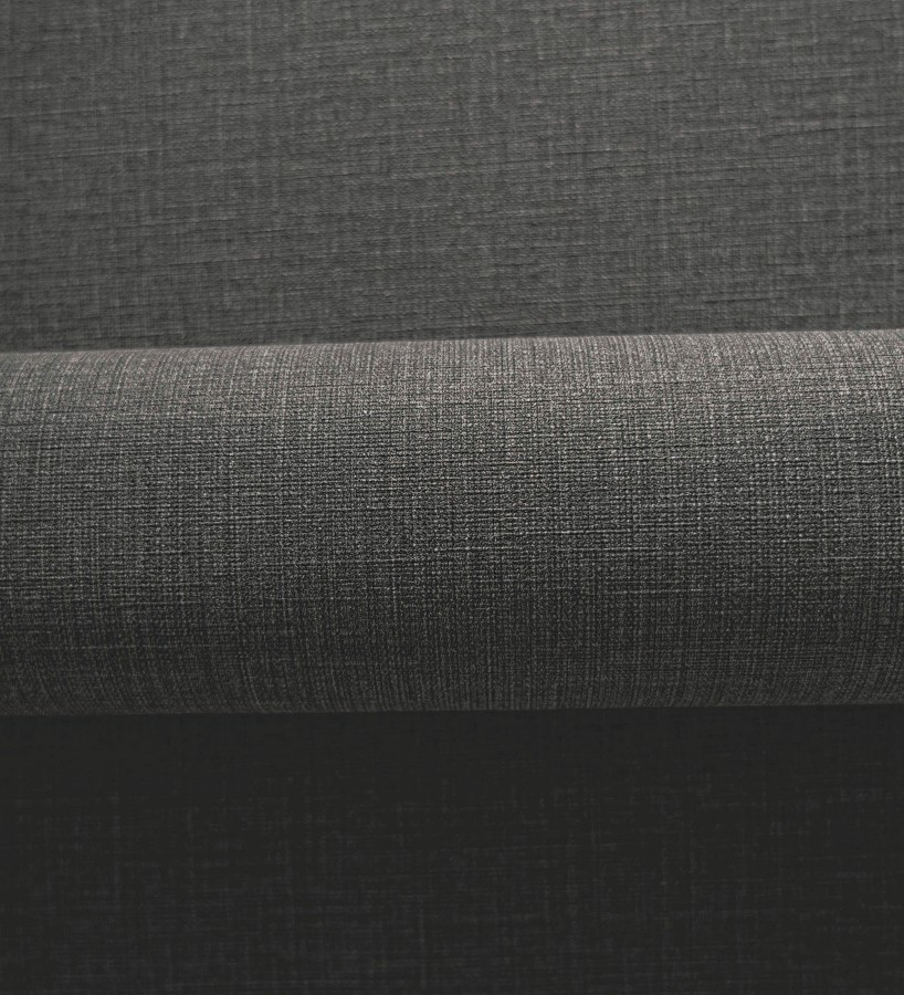 Papel pintado liso de microfibras textiles tintadas gris antracita  Melbourne Graphite 685300