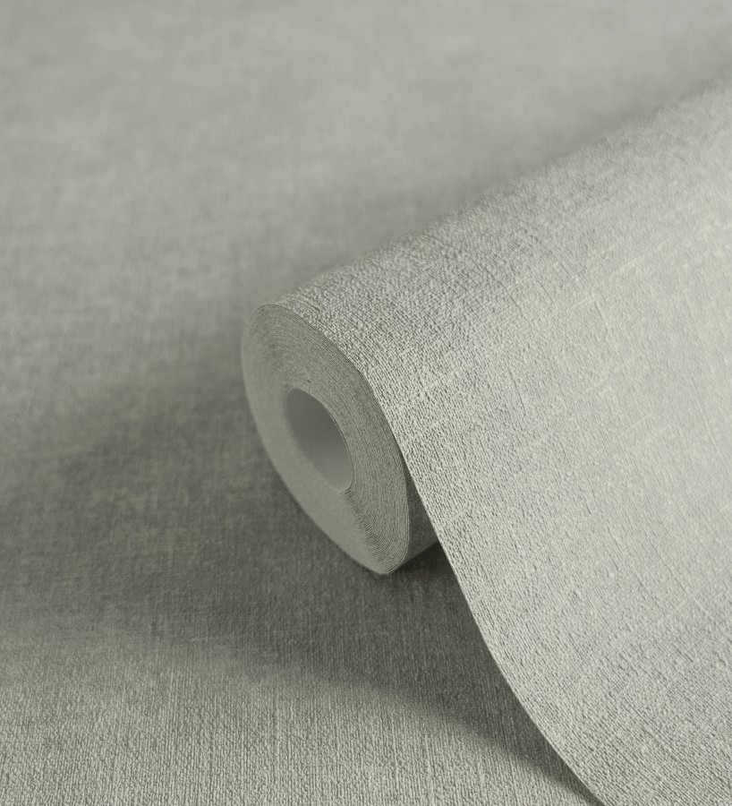 Papel pintado liso verde salvia efecto textil hilos de lino y algodón  Raffton Indigo 685302