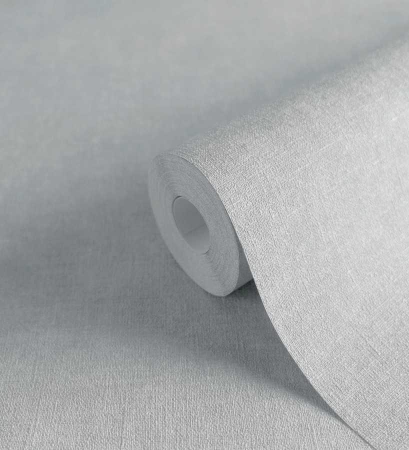 Papel pintado liso azul bruma efecto textil hilos de lino y algodón  Raffton Indigo 685303