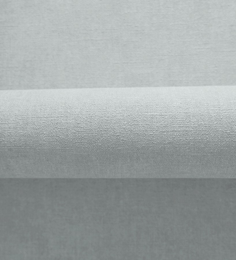 Papel pintado liso azul bruma efecto textil hilos de lino y algodón  Raffton Indigo 685303