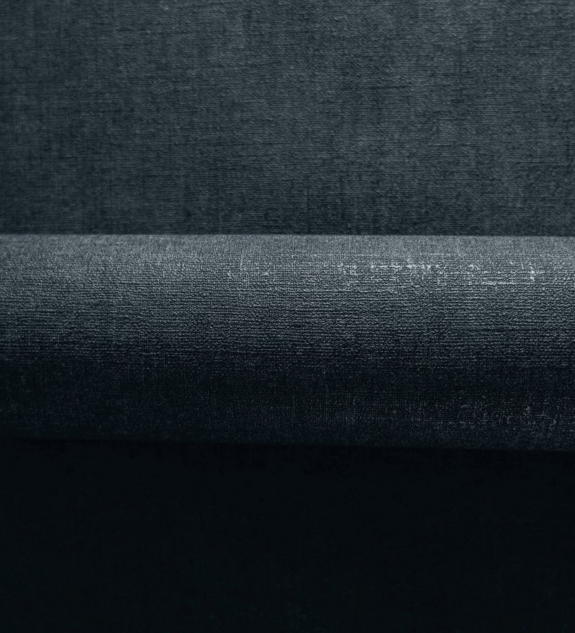 Papel pintado liso gris pizarra efecto textil hilos de lino y algodón  Raffton Indigo 685305