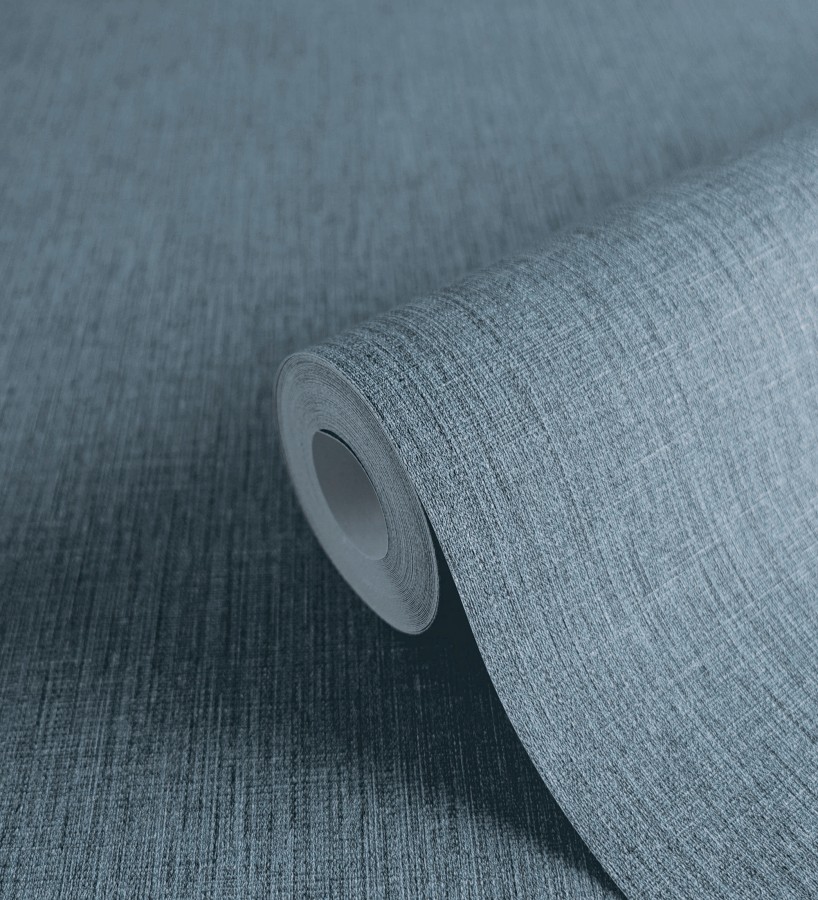 Papel pintado liso de microfibras textiles tintadas azul denim  Melbourne Colour 685306