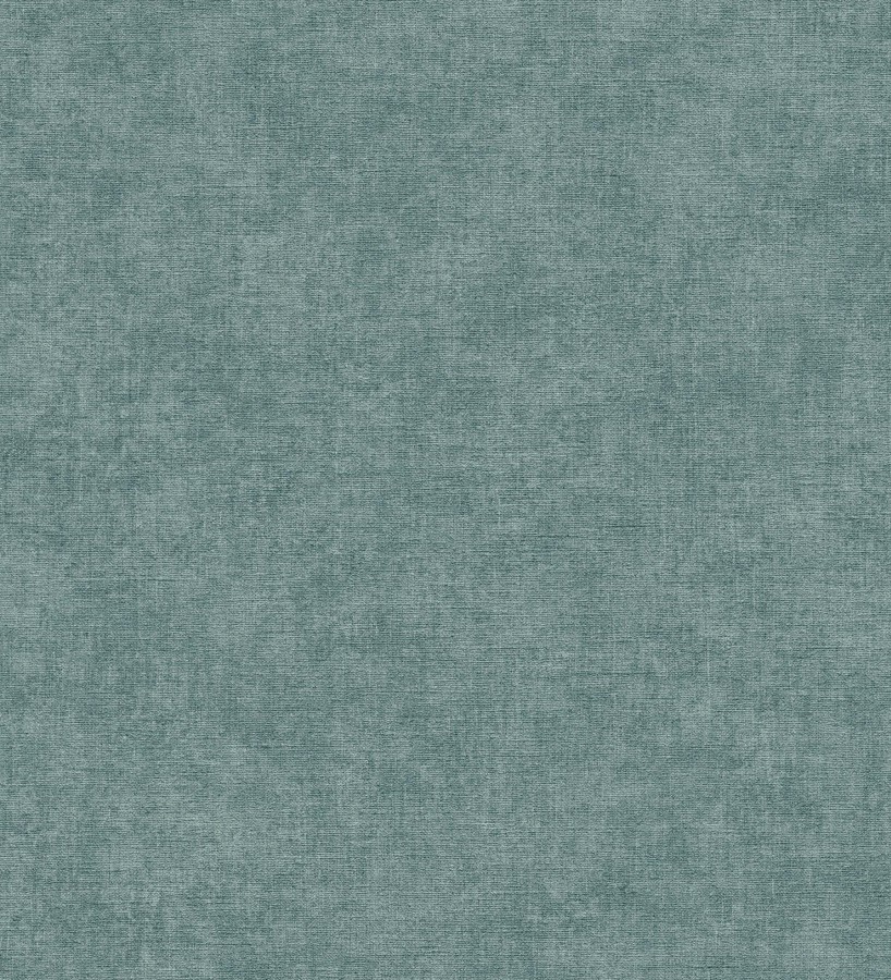 Papel pintado liso tonos turquesa efecto textil hilos de lino y algodón  Raffton Indigo 685309