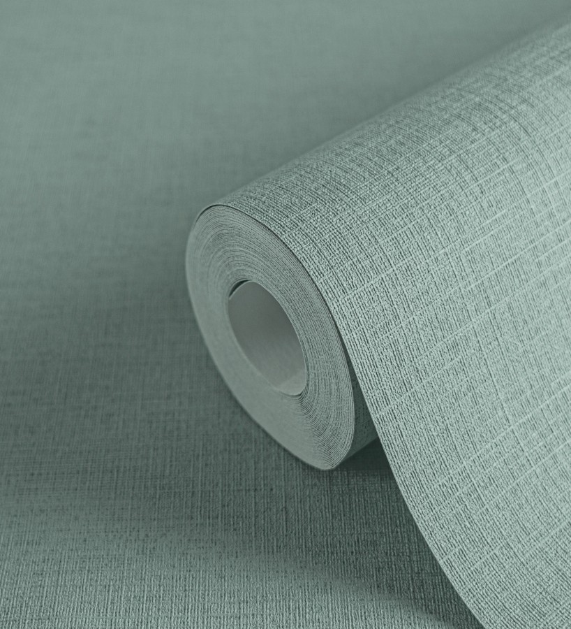 Papel pintado liso con textura lienzo pintado color verde agua  Brighton Teal 685310