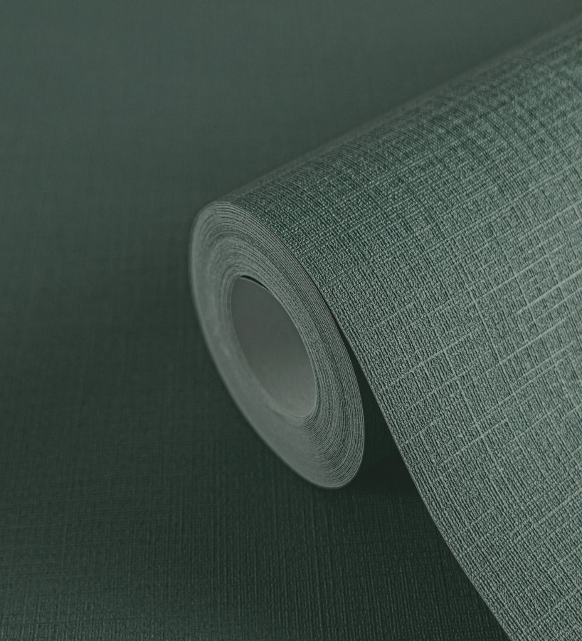 Papel pintado liso con textura lienzo pintado color verde bosque  Brighton Sage 685311