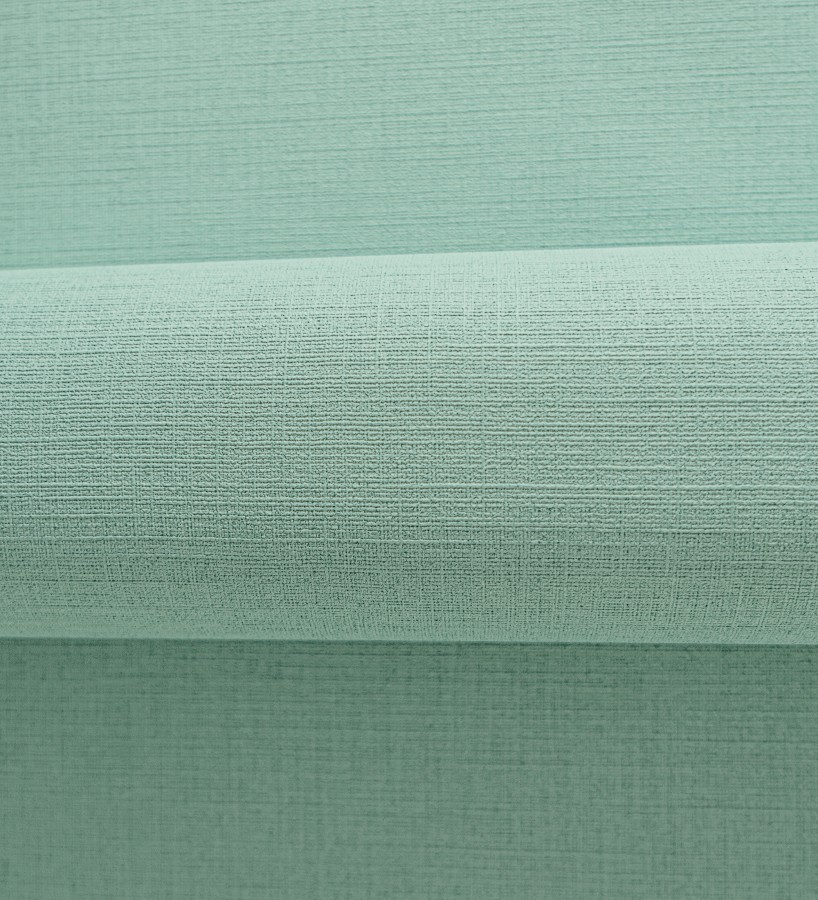 Papel pintado liso con textura lienzo pintado color verde menta  Brighton Teal 685313