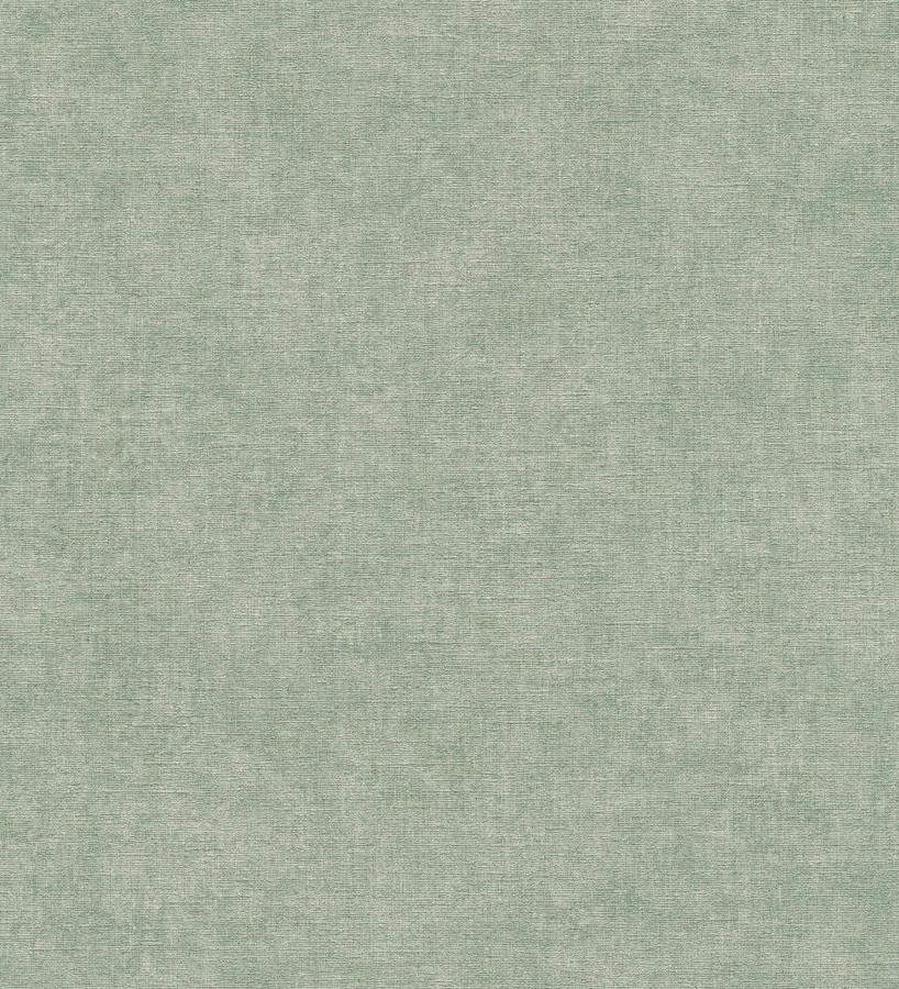 Papel pintado liso verde mineral efecto textil hilos de lino y algodón  Raffton Indigo 685315