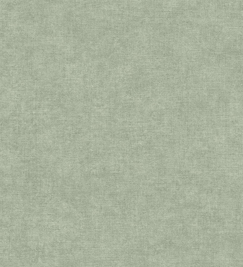 Papel pintado liso verde eucalipto efecto textil hilos de lino y algodón  Raffton Indigo 685317