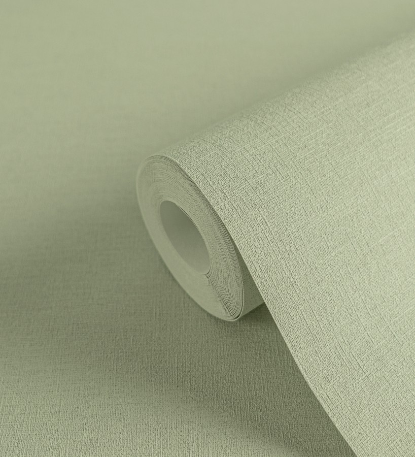 Papel pintado liso con textura lienzo pintado verde pistacho pálido  Brighton Sage 685319