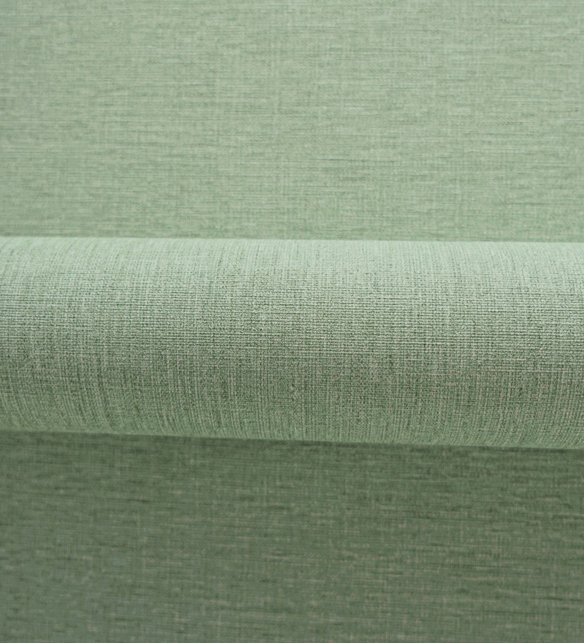 Papel pintado liso de microfibras textiles tintadas verde liquen  Melbourne Colour 685321