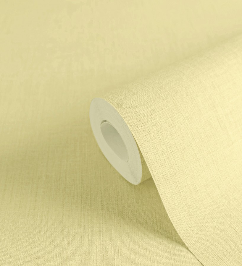 Papel pintado liso de microfibras textiles tintadas amarillo mostaza claro  Melbourne Colour 685325
