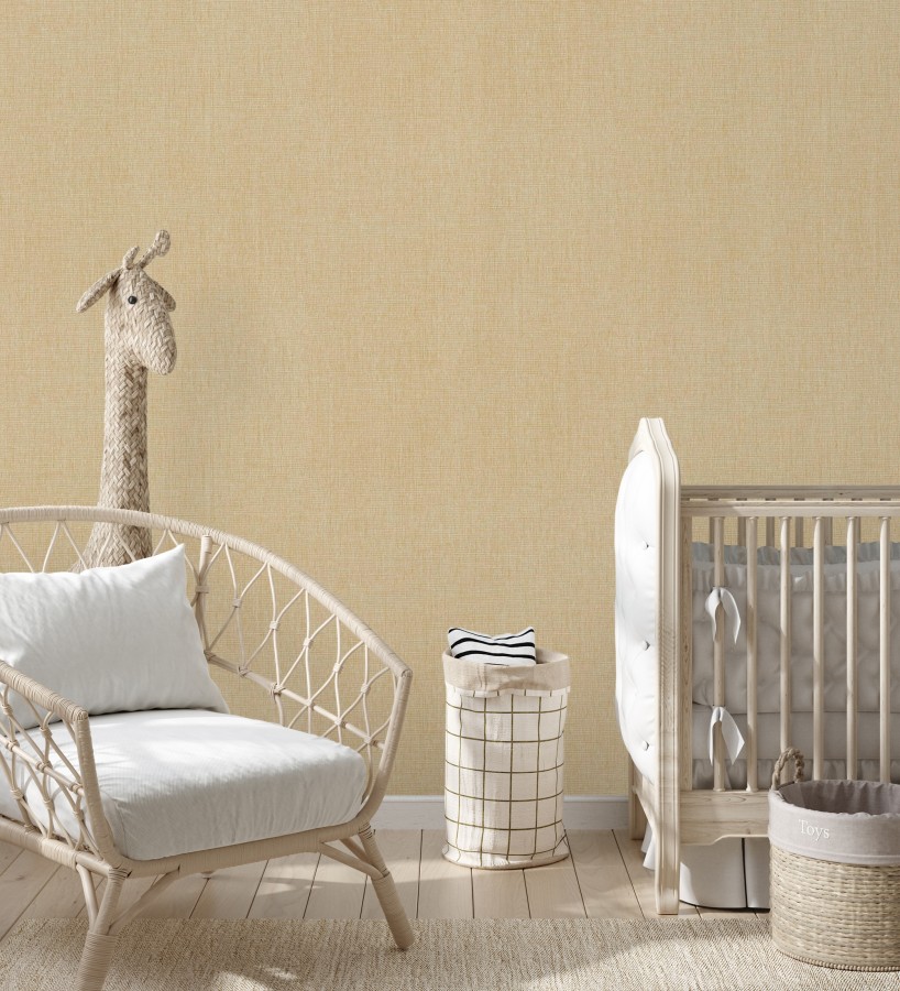 Papel pintado liso de microfibras textiles tintadas marrón camel  Melbourne Colour 685327