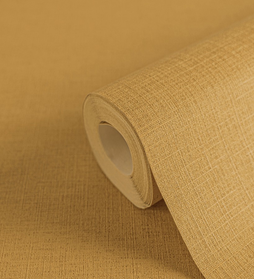 Papel pintado liso con textura lienzo pintado color ocre  Brighton Amber 685330