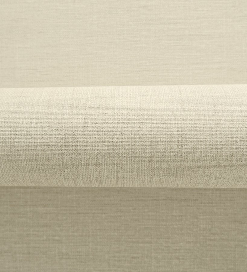 Papel pintado liso de microfibras textiles naturales beige arena  Melbourne Linen 685331