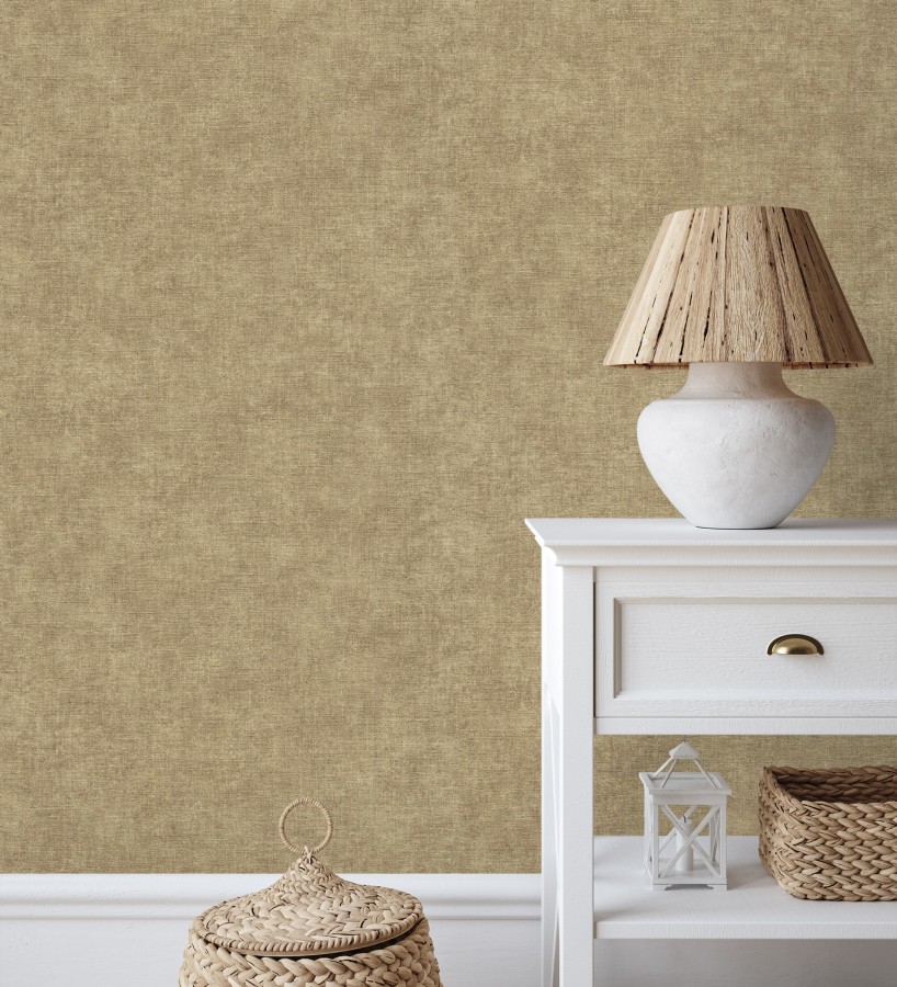 Papel pintado liso color corcho efecto textil hilos de lino y algodón  Raffton Linen 685334