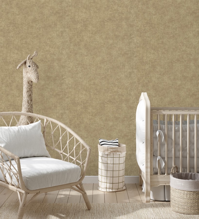 Papel pintado liso color corcho efecto textil hilos de lino y algodón  Raffton Linen 685334