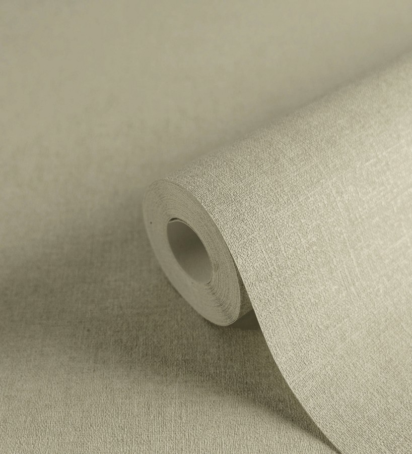 Papel pintado liso tono champagne efecto textil hilos de lino y algodón  Raffton Linen 685336