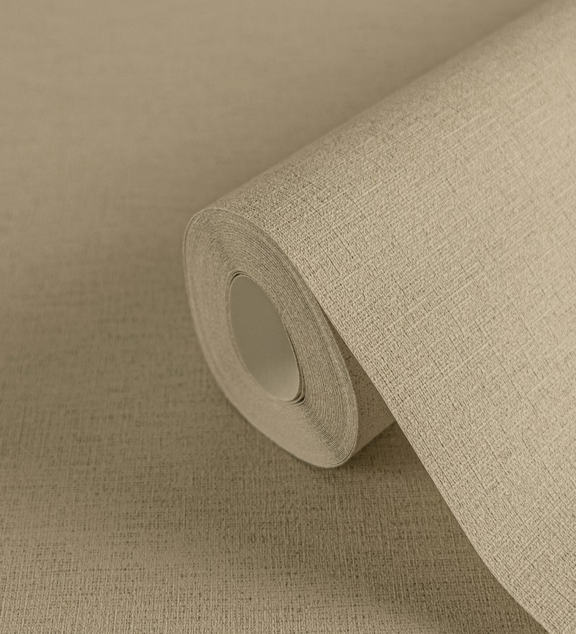 Papel pintado liso con textura lienzo pintado color verde caqui  Brighton Dusk 685338