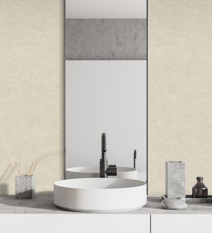 Papel pintado liso tonos arena efecto textil hilos de lino y algodón  Raffton Linen 685339