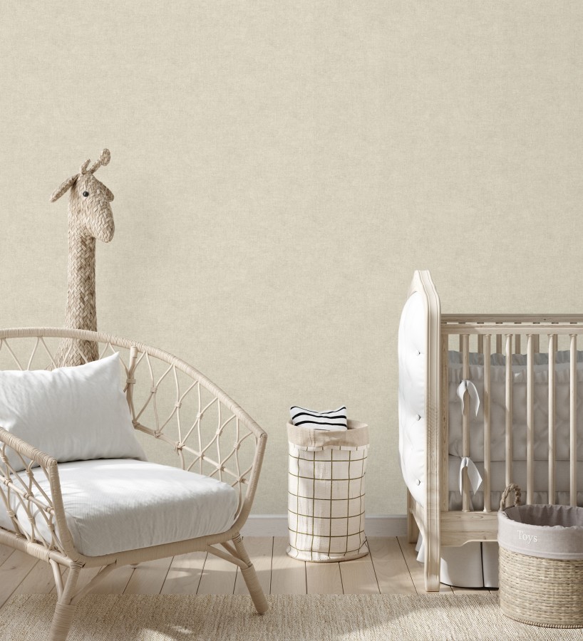 Papel pintado liso tonos arena efecto textil hilos de lino y algodón  Raffton Linen 685339