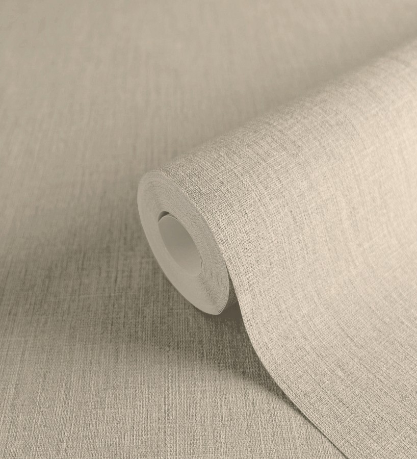 Papel pintado liso de microfibras textiles naturales tono lino  Melbourne Linen 685340