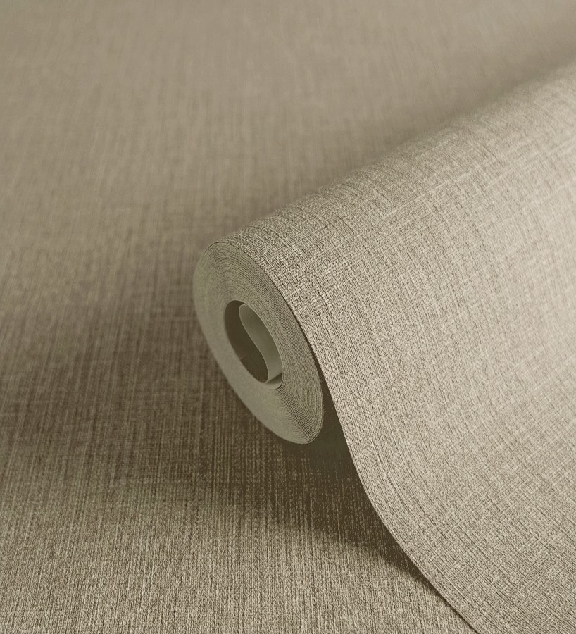 Papel pintado liso de microfibras textiles naturales tono yute  Melbourne Linen 685341