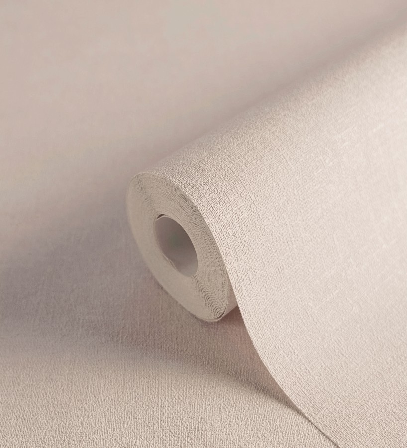 Papel pintado liso rosa nude efecto textil hilos de lino y algodón  Raffton Clay 685342