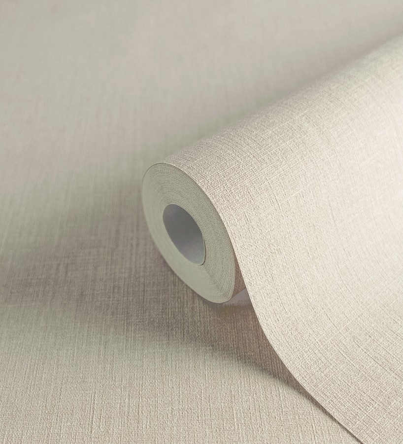 Papel pintado liso de microfibras textiles naturales blanco pergamino  Melbourne Linen 685343
