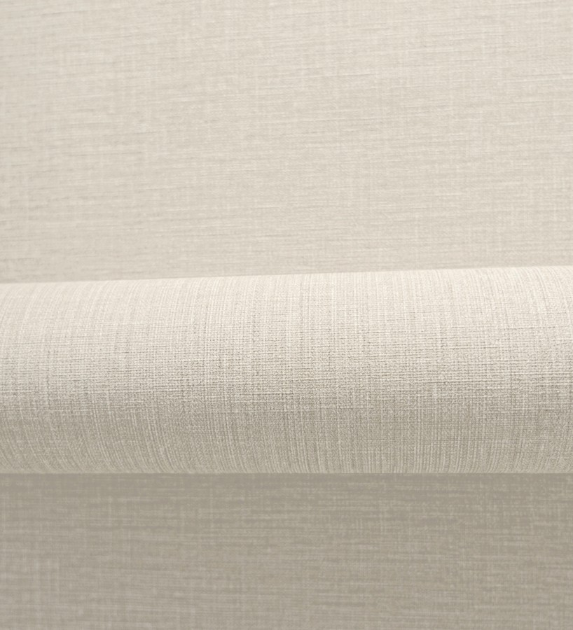 Papel pintado liso de microfibras textiles naturales blanco pergamino  Melbourne Linen 685343