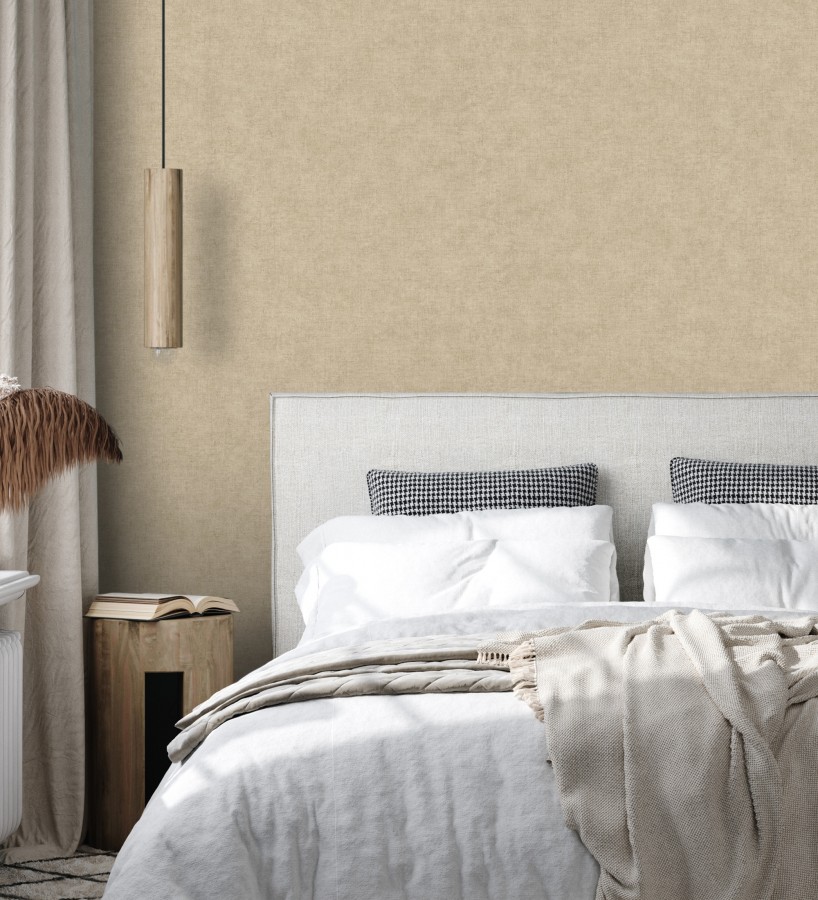 Papel pintado liso tonos tierra efecto textil hilos de lino y algodón  Raffton Linen 685344
