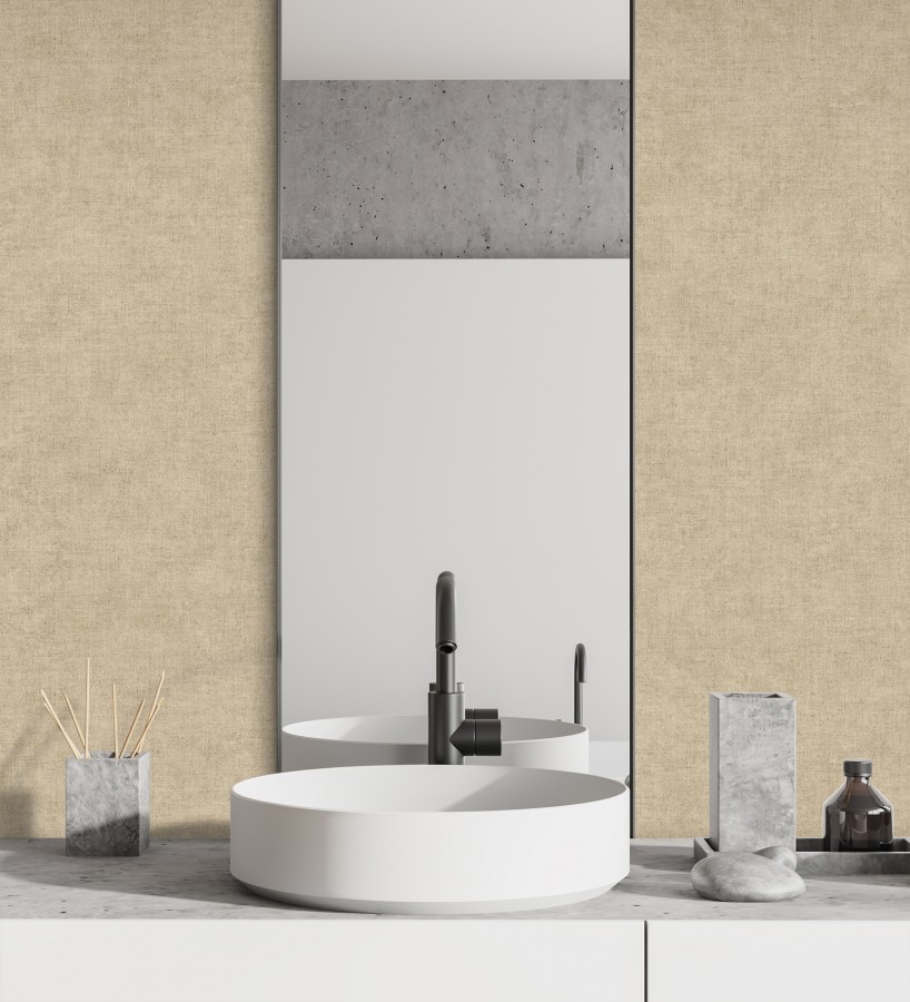 Papel pintado liso tonos tierra efecto textil hilos de lino y algodón  Raffton Linen 685344