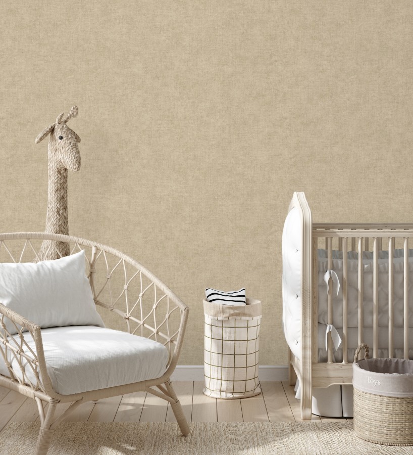 Papel pintado liso tonos tierra efecto textil hilos de lino y algodón  Raffton Linen 685344