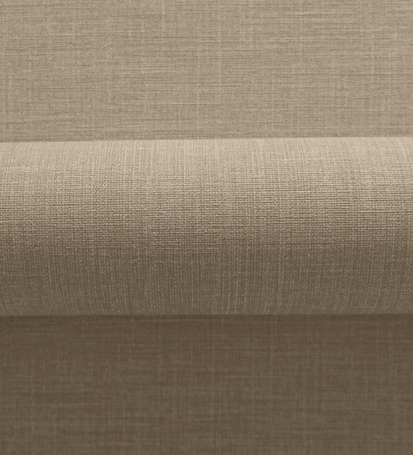 Papel pintado liso de microfibras textiles naturales tonos moca  Melbourne Linen 685345
