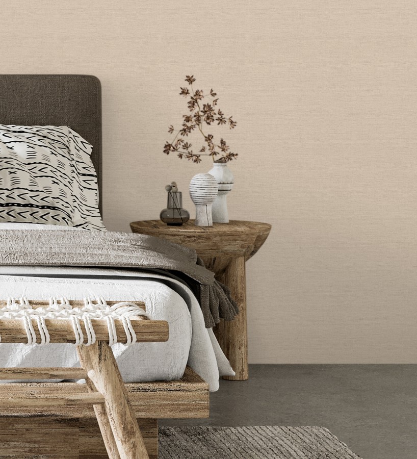 Papel pintado liso con textura lienzo pintado color nude  Brighton Amethyst 685346