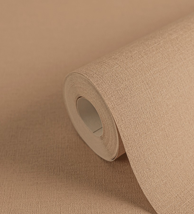 Papel pintado liso con textura lienzo pintado color terracota suave  Brighton Dusk 685347