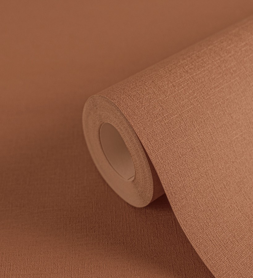 Papel pintado liso con textura lienzo pintado color teja  Brighton Amber 685348
