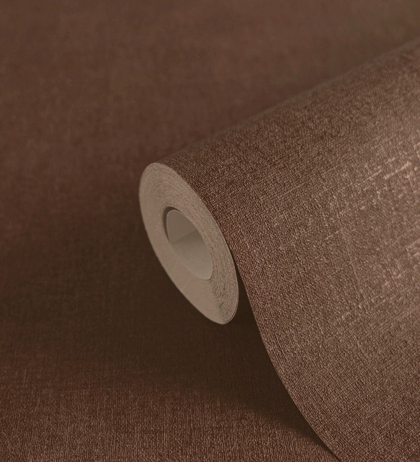 Papel pintado liso color cacao efecto textil hilos de lino y algodón  Raffton Clay 685349