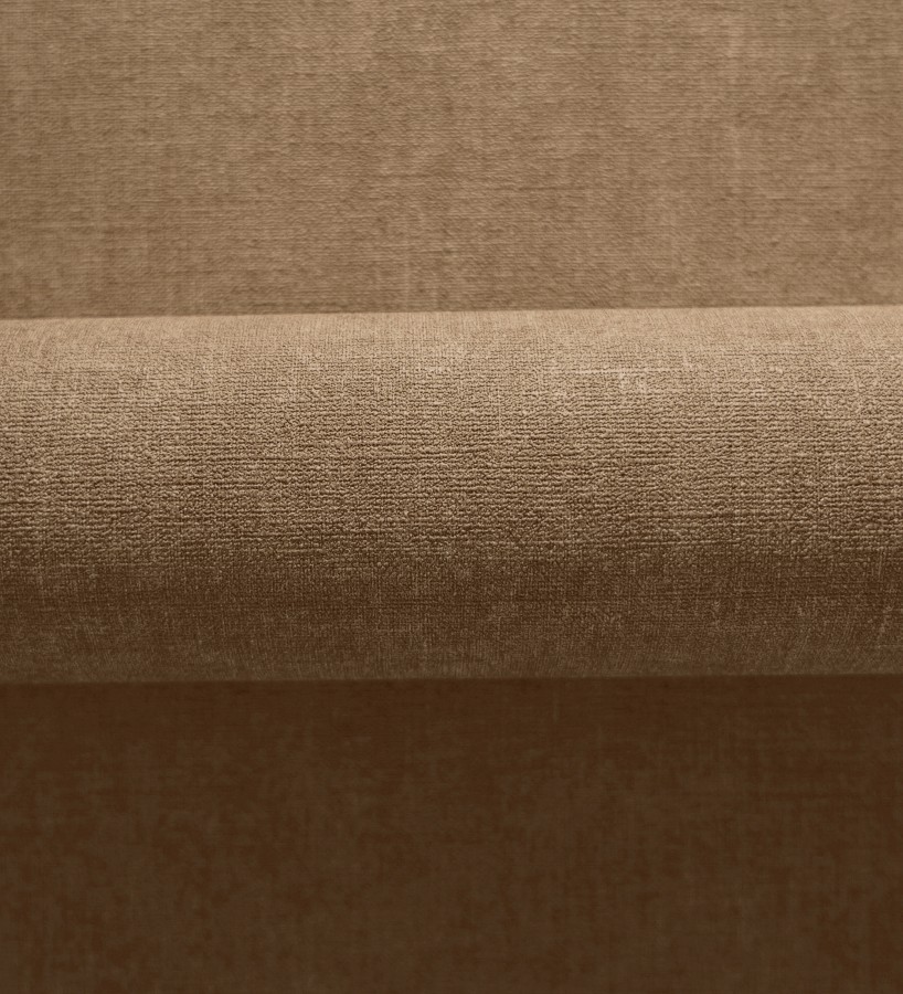 Papel pintado liso marrón camel efecto textil hilos de lino y algodón  Raffton Clay 685350