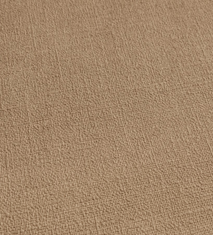 Papel pintado liso marrón camel efecto textil hilos de lino y algodón  Raffton Clay 685350
