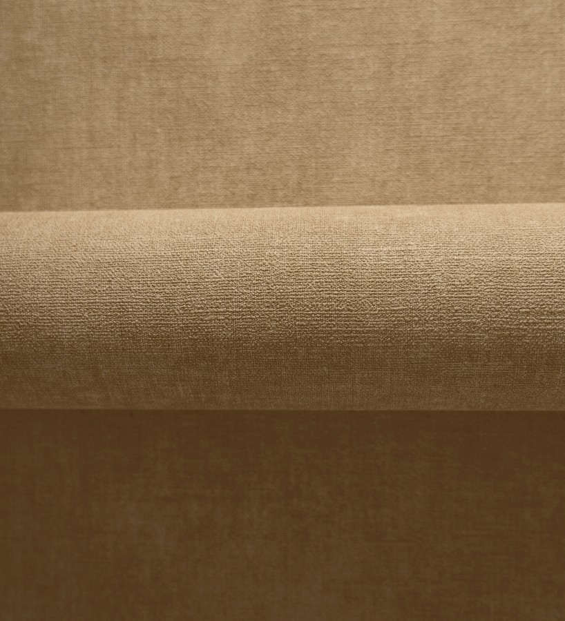 Papel pintado liso ocre dorado efecto textil hilos de lino y algodón  Raffton Clay 685351