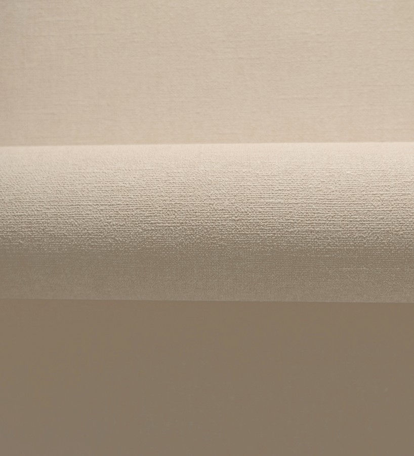 Papel pintado liso color crema melocotón efecto textil hilos de lino y algodón  Raffton Clay 685352