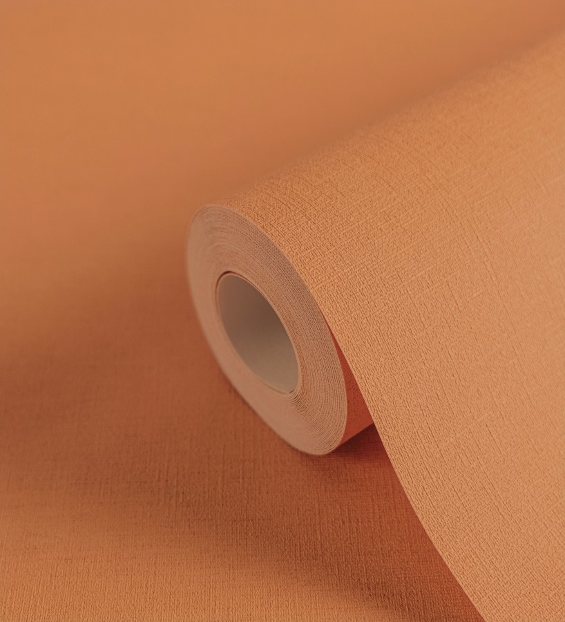 Papel pintado liso con textura lienzo pintado color naranja  Brighton Amber 685353