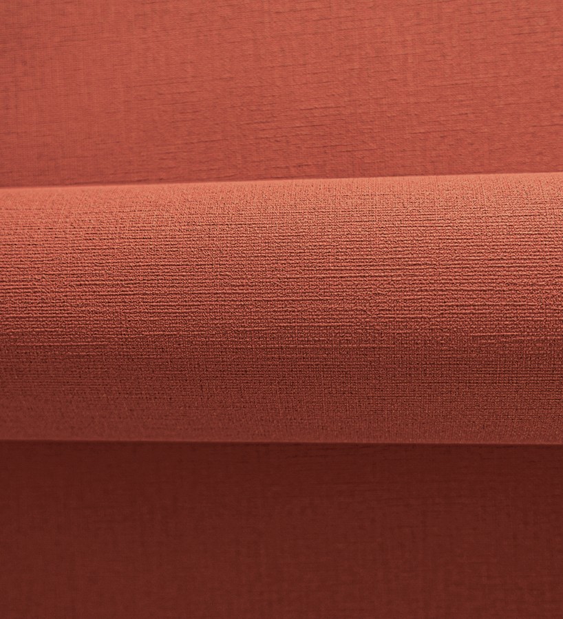 Papel pintado liso con textura lienzo pintado color rojo terracota  Brighton Amber 685354