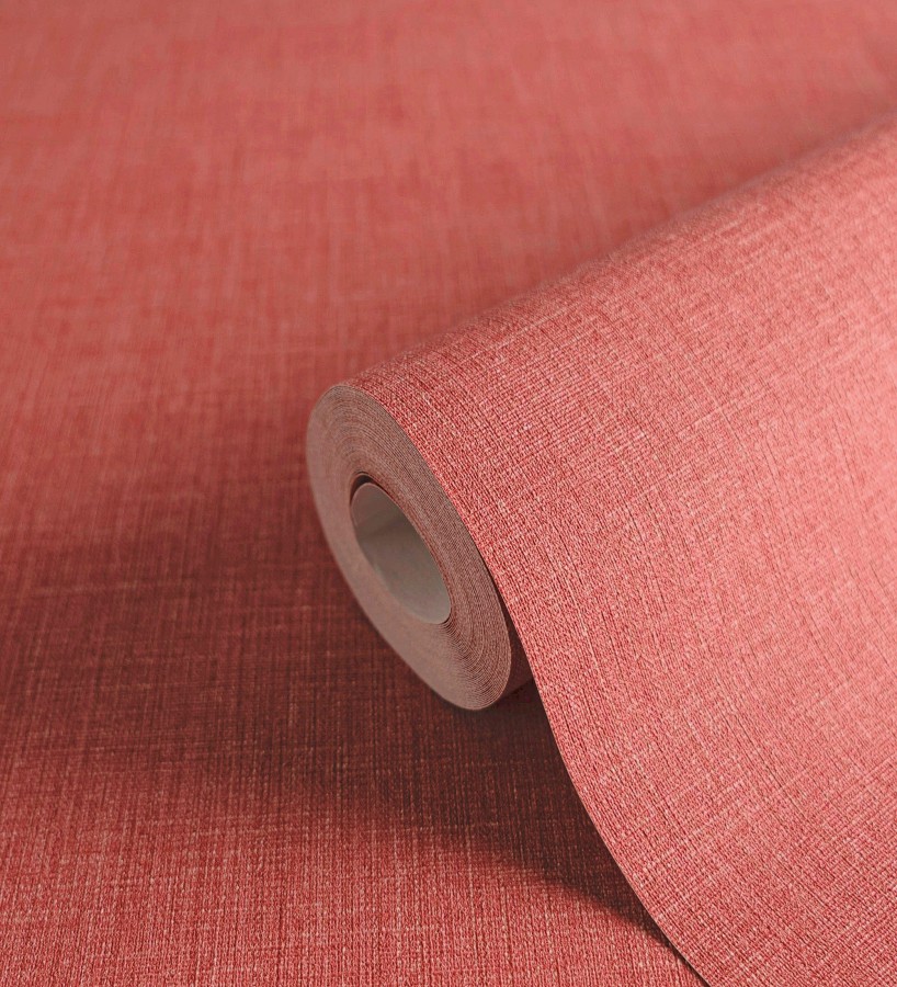 Papel pintado liso de microfibras textiles tintadas rojo carmesí  Melbourne Colour 685355