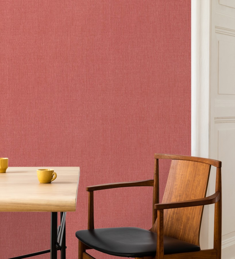 Papel pintado liso de microfibras textiles tintadas rojo carmesí  Melbourne Colour 685355