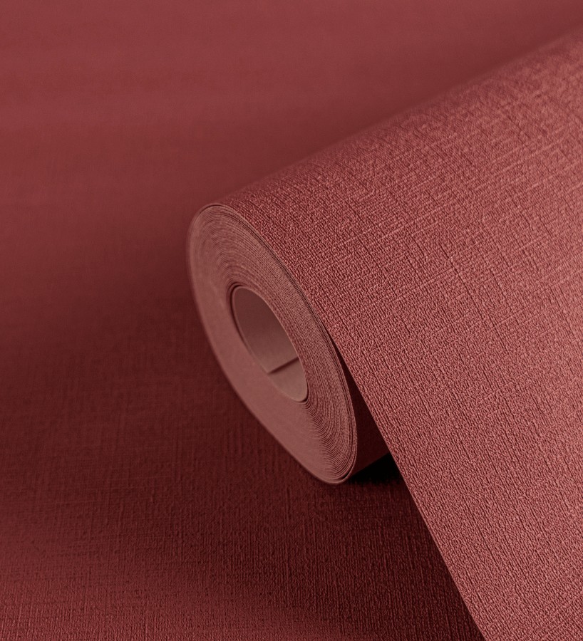 Papel pintado liso con textura lienzo pintado color granate  Brighton Amber 685356